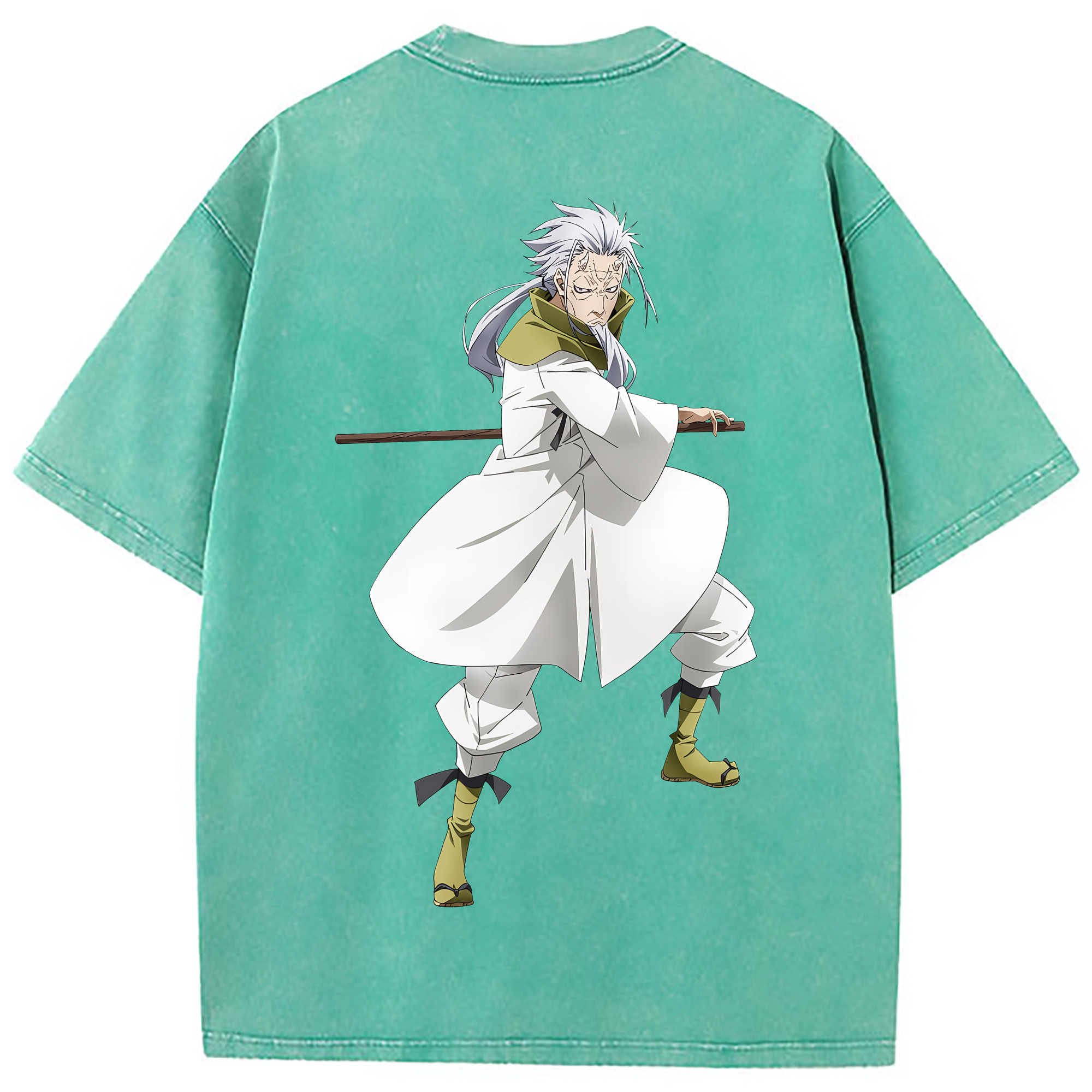 （画像用） 転スラ Regarding Reincarnated to Slime 綿100% ヴィンテージ風 半袖Tシャツ（背面プリント）